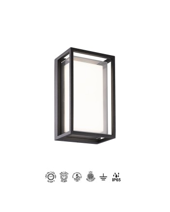 CHAMONIX * APLIQUE EXTERIOR GRIS OSCURO  LED IP65   - 9W - CCT 2700K-3200K-4000K